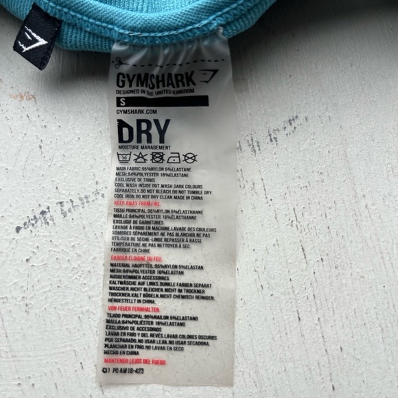 Women's Gymshark Sports Bra Teal Turquoise Flawless S Dry Racerback Pull-On Run - Picture 3 of 9